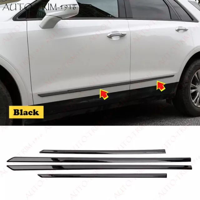 For Cadillac XT5 2017-2023 Gloss Black Body Door Side Molding Cover Trim Guards