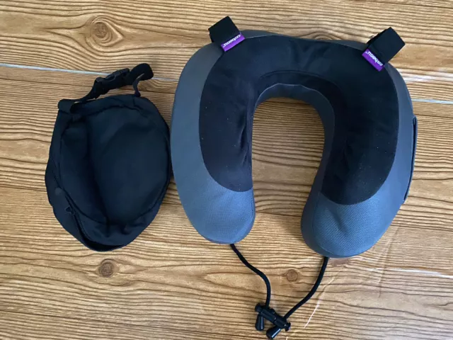 Cabeau Evolution S3 Memory Foam Support Travel Neck Pillow Gray Black With Case