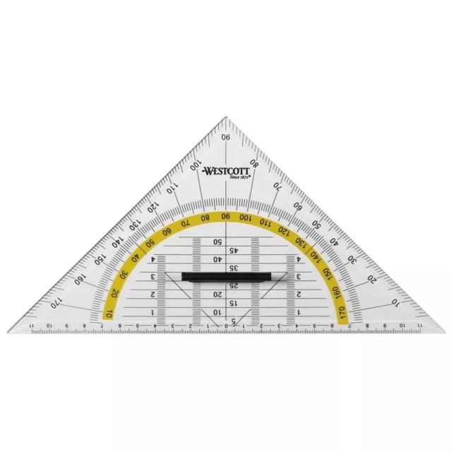 2x Geometrie Dreieck groß mit Griff Geodreieck Winkel Lot Grad 25 cm