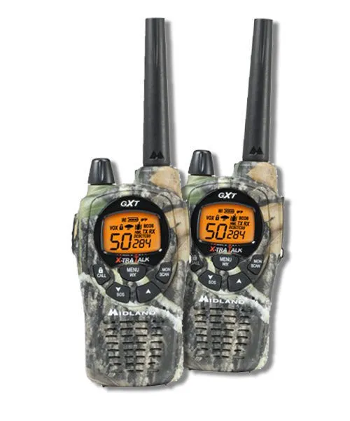 2 Walkie Talkies Midland GXT1050 With 2 Chargers Individual +2 Batteries