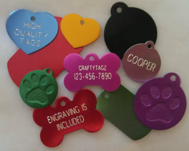 Custom ENGRAVED PET TAG Personalized Dog ID Charm IDENTIFICATION Cat ID Tags