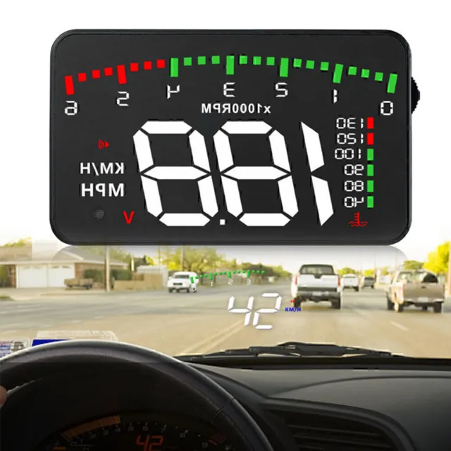 A900 3.5" HUD Head Up Display OBD II Speedometer KM/h Speed Warning Alarm Clear