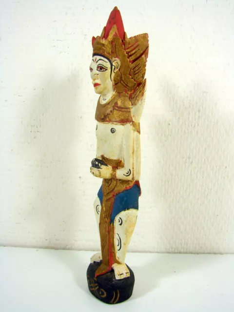 ANTIQUE BURMESE BURMA THAI WOOD-CARVED STANDING Multi color BUDDHA 3