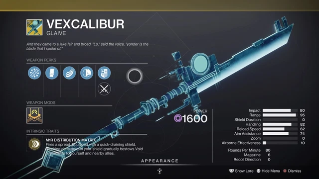 Vexcalibur Exotic Quest (NODE.OVRD.AVALON Mission) - PS4/5/Xbox