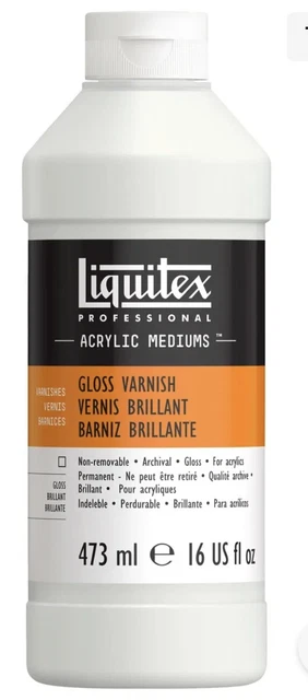 Barniz acrílico de alta claridad no tóxico Liquitex, botella exprimida de 1 punto, brillo