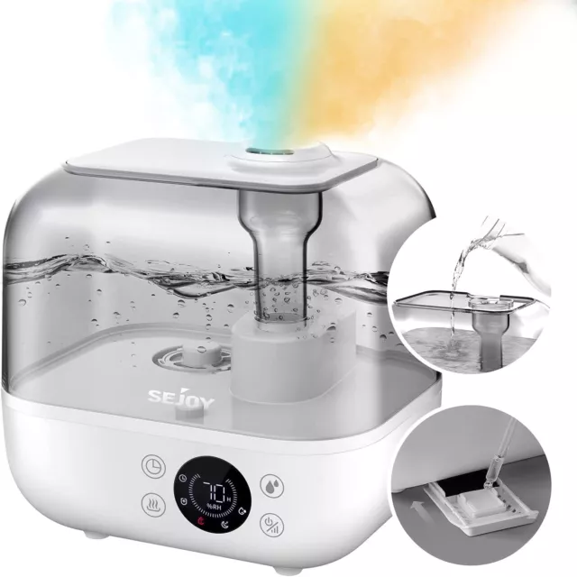 SEJOY Ultraschall Luftbefeuchter 5L Top-Füllung Warm/Kalt Dampf Aroma Humidifier