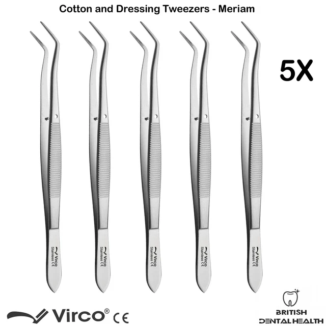5X Meriam Coton Habillement Chirurgical Dentaire Implants Examen Pincettes Pince