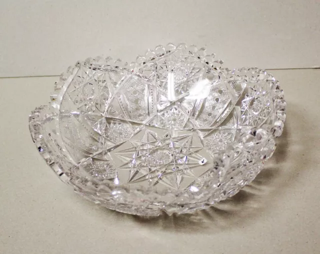 Antique Brilliant Libbey Signed Cut Glass Bowl