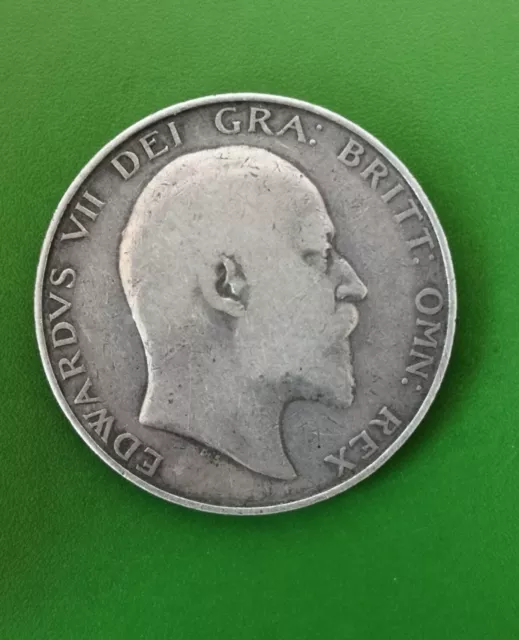 1907 Edward VII Silver Half Crown Coin #1072c