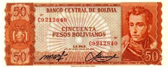 Bolivie - Bolivia billet neuf de 50 pesos pick 162a (20) UNC Uncirculated