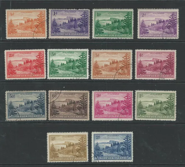 NORFOLK ISLAND - SG1-12a, VFU SET OF 14 - CV £28+