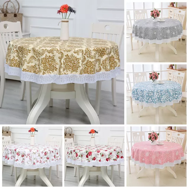 PVC Round Table Cloths Cover Garden Dining Tableware Party Tablecloth HOT SELL