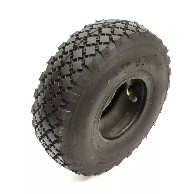 260x85 Tyre & Inner Tube 10 Inch 4 Ply Diamond Tread Bent Valve Launch Trolley