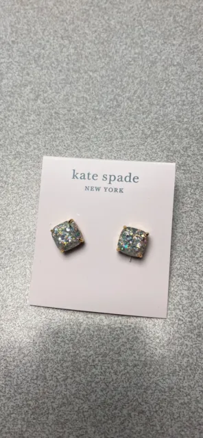 Kate Spade New York Women’s Small 10mm Square Stud Opal Glitter Earrings