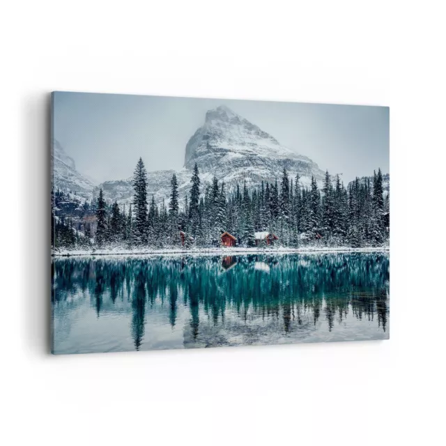 Quadro su Tela 120x80cm Paesaggio Canada Inverno Stampe Immagini Quadri Murale