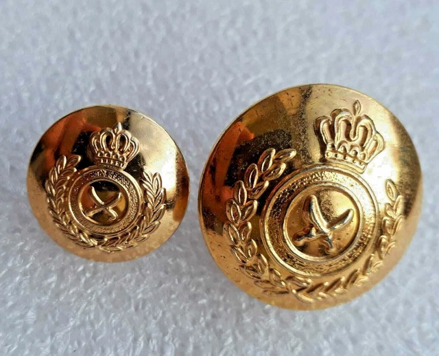 Rari bottoni vintage per tunica dell'uniforme militare dell'esercito...