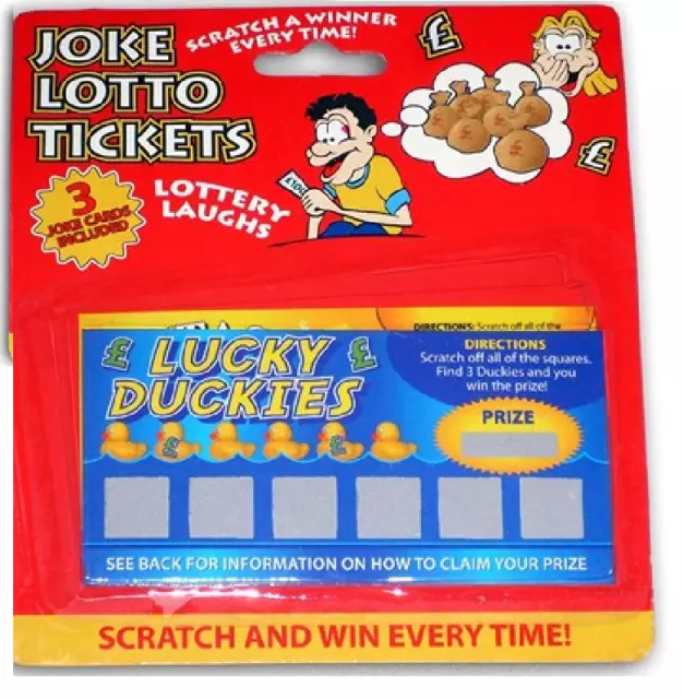 3 Pack Joke Prankster Lotto Lottery Tickets | Scratch Win | Secret Santa Gift