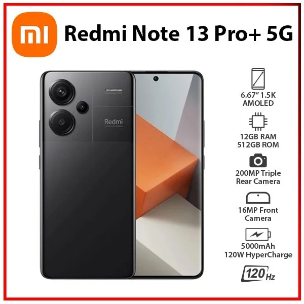 XIAOMI REDMI NOTE 13 Pro+ Plus 5G 12GB+512GB BLACK Dual SIM Android Mobile  Phone $850.00 - PicClick AU