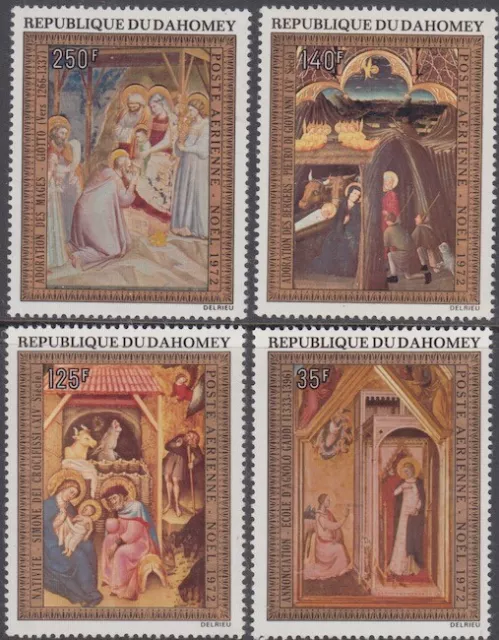 DAHOMEY Sc# C176-9 CPL MNH CHRISTMAS 1972 with VARIOUS PAINTINGS