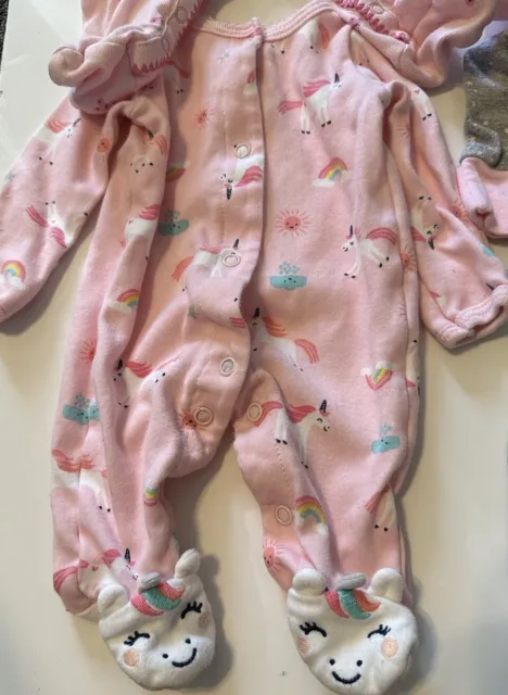 Carters Gerber Baby Girl Preemie/ Newborn Bundle Sleepers  Reborn Clothes 38pcs 3