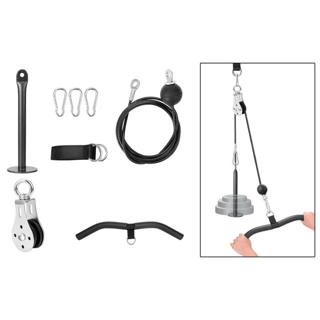 CABLE PULLEY SYSTEM with Loading Pin for Biceps Curl Arm Workouts ...