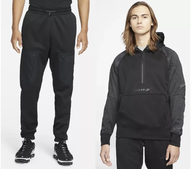 NIKE NSW AIR Max Poly Fleece Cargo Full Tracksuit Black Size Small
