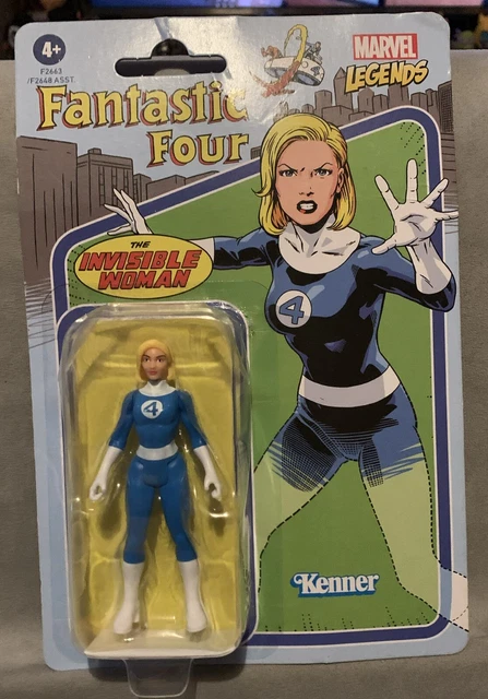 Action Figure Hasbro Marvel Legends Series Retro – La Donna Invisibile Dei Fantastici Quattro, 15 Cm, Con 3 Accessori, Collezionabile