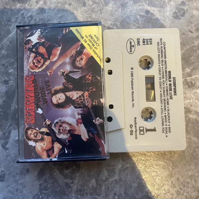 Scorpions World Wide Live L 1985 Cassette Tape (US IMPORT) Rare Double Play