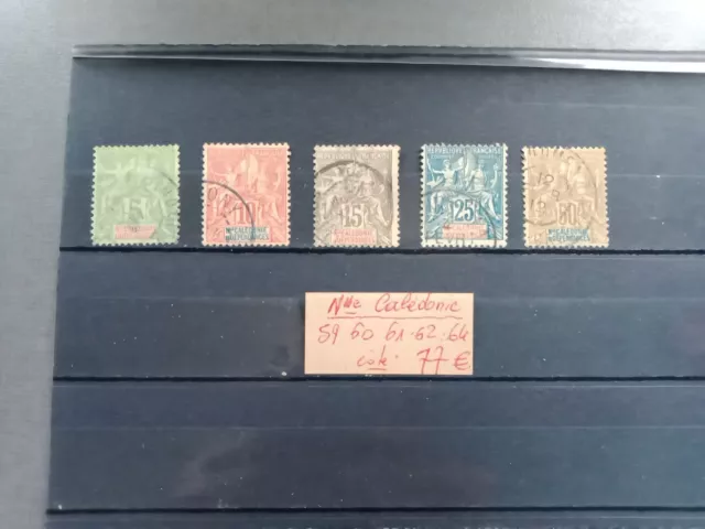 Timbres oblitérés des colonies françaises de Nouvelle Calédonie