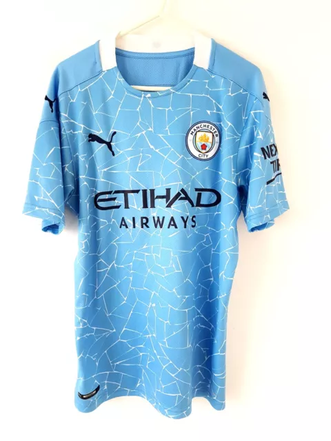 Manchester City Home Shirt 2020. Small Adults. Original Puma. Blue Football Top