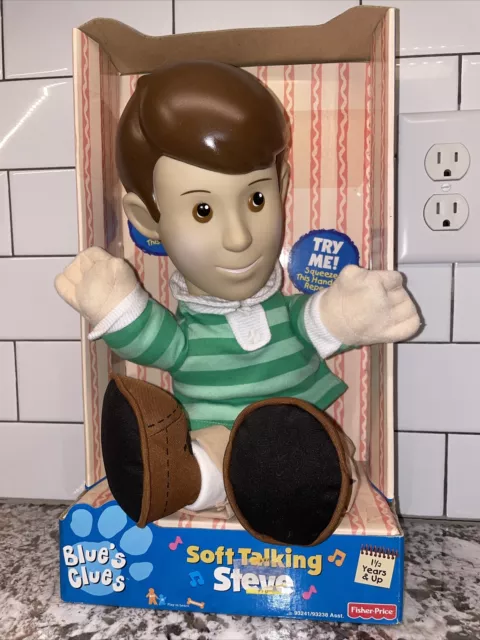 NIB 1999 Blue's Clues SOFT TALKING STEVE Plush Fisher-Price Viacom Tyco