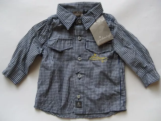 JEAN BOURGET Baby Hemd TINY FALL GARCON / Gr. 4A / Blau-Weiß kariert / NEU