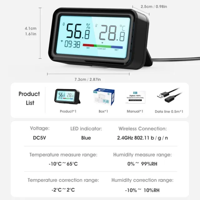 Homekit – thermomètre et hygromètre Zigbee, électronique, capteur  intelligent de température et d'humidité, Tuya, Wifi, pour maison connectée  - AliExpress
