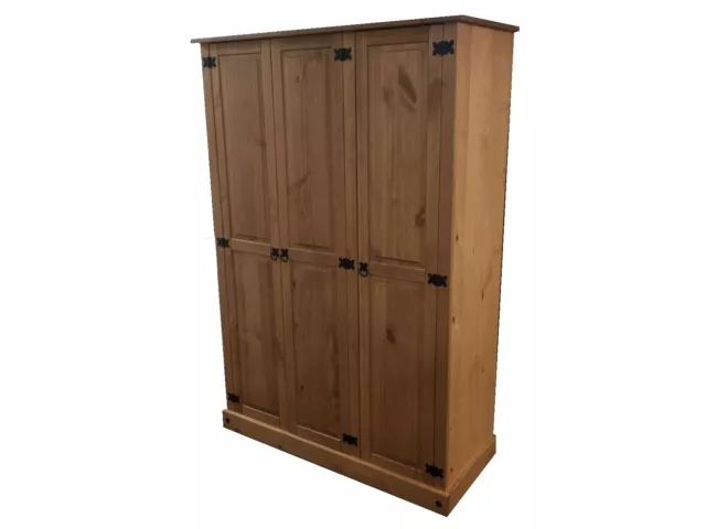 Corona Wardrobe 3 Door Budget Mexican Bedroom Solid Pine by Mercers Furniture®