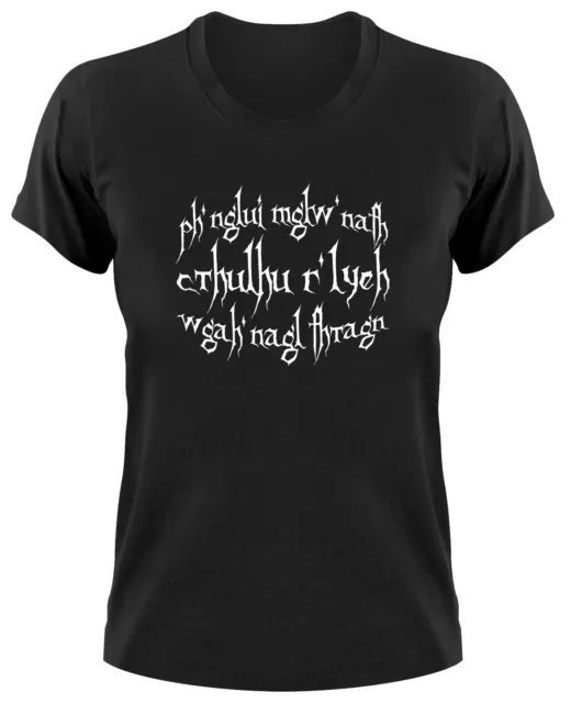 #3 HP Lovecraft Damen T-Shirt Call Ph'nglui mglw'nafh R'lyeh wgah'nagl cthulhu