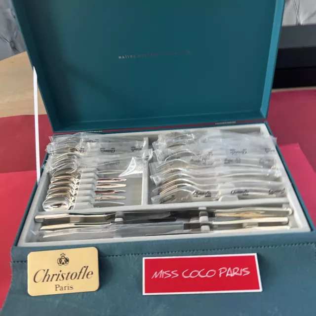 Housewife Christofle Orly Sabatini 30Pcs Very Nice Condition Silver Metal Box