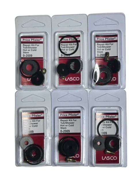 (6) Lasco 0-2009 Tub Shower Hot or Cold Stem Repair Kit fits Price Pfister