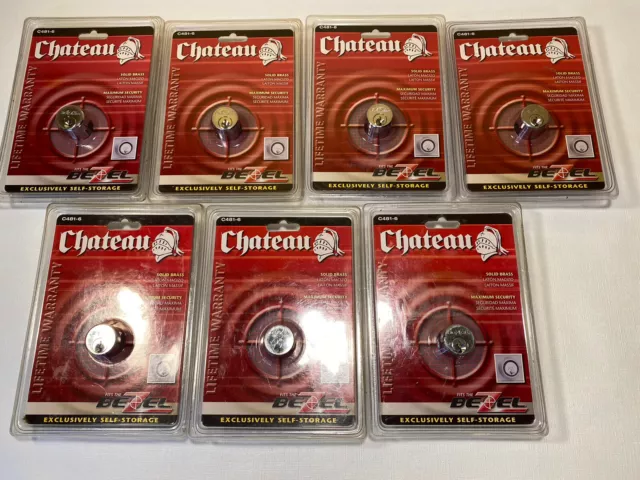 New Lot of 7 Chateau Cylinder Self Storage Lock C481-6 Bezel Lock with 3 Keys