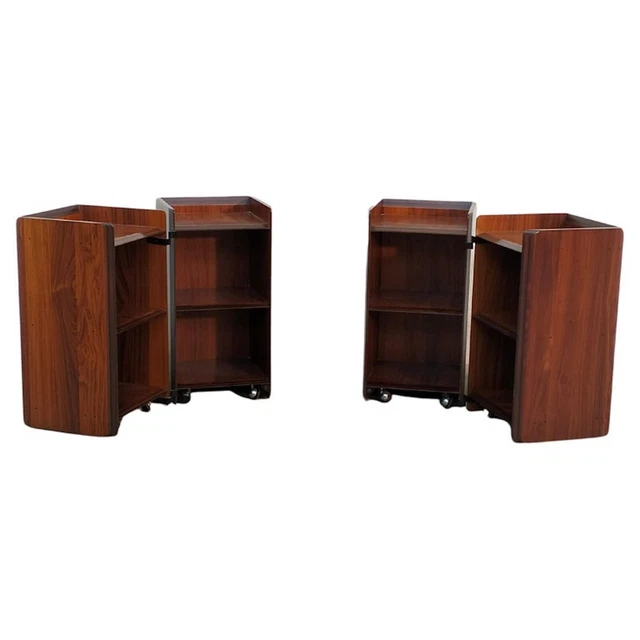 Pair of wooden nightstands “Artona” by Afra e Tobia Scarpa for Maxalto 70’s