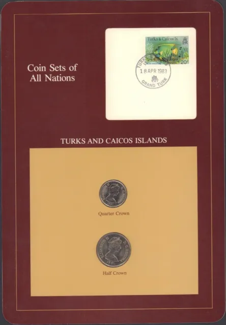 1981 Turks & Caicos Islands - Mint Unc Coin Set (2) - Coin Sets Of All Nations
