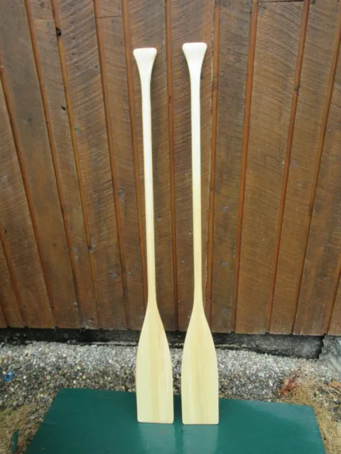 NEW 60" Long Wooden Boat Canoe Oars Paddles Set of 2 Great Pair UNVARNISHED