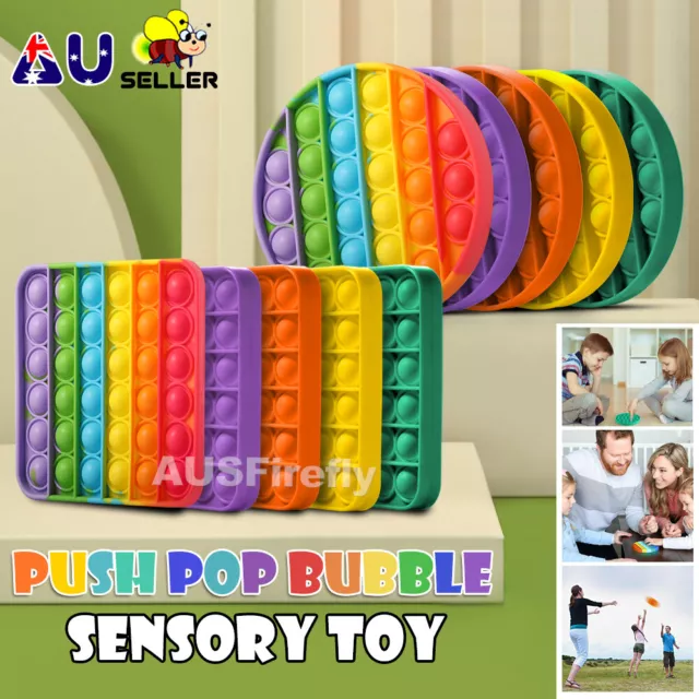 Pop its Push it Bubble Fidget Rainbow Luminous Sensory Toy Game Stress Reliever