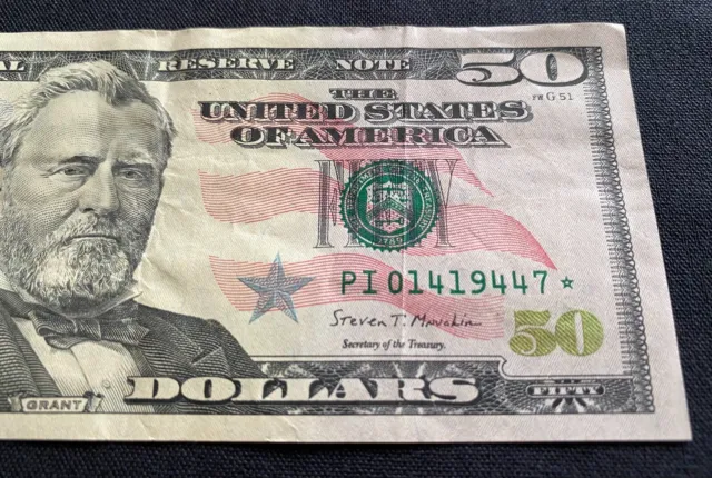 Series 2017A US Fifty Dollar Bill Star Note $50 Cleveland FRB - PI 01419447*