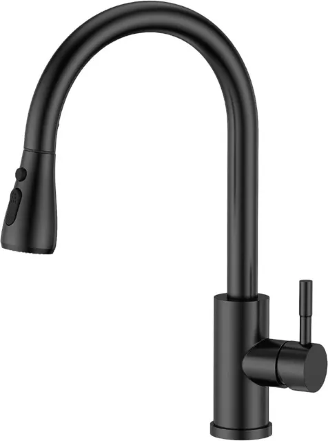 Kitchen Sink Taps Mixer with Pull Out Spray, Swivel Single Handle High Arc Pull
