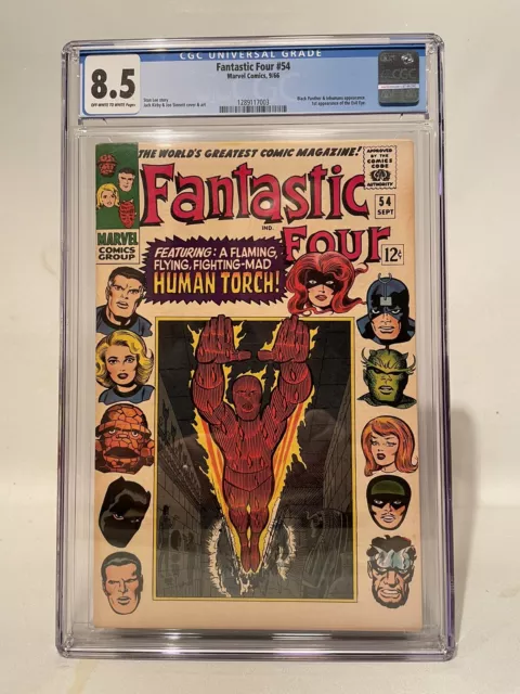 Fantastic Four #54 1966 Black Panther, Inhumans Marvel CGC Graded 8.5