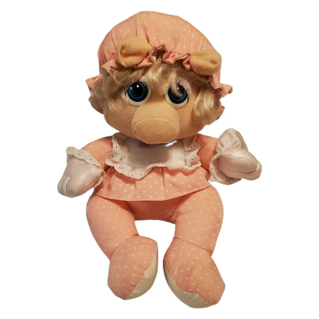 Vintage 1985 Muppet Babies Miss Piggy Plush 11" Hasbro Softies Jim Henson