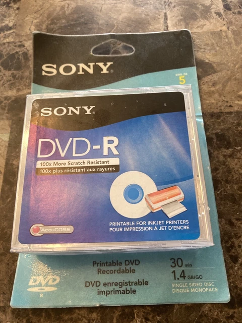 Paquete de 5 DVD-R Sony Mini para videocámara Handycam imprimible grabable