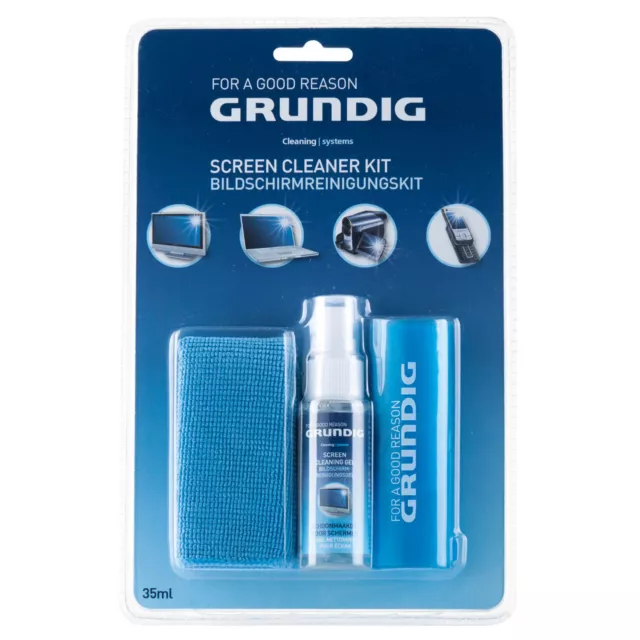 Grundig 3 Piece Computer Screen Cleaner Kit LCD Finderprints Dust Dirt Remover