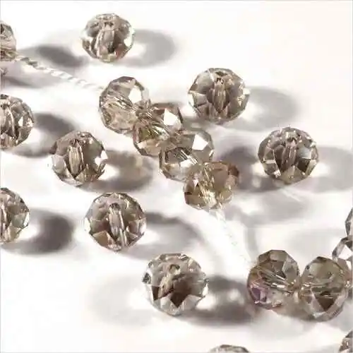 Lot de 20 Perles à Facettes Rondelles en cristal 6x4mm Black Diamond