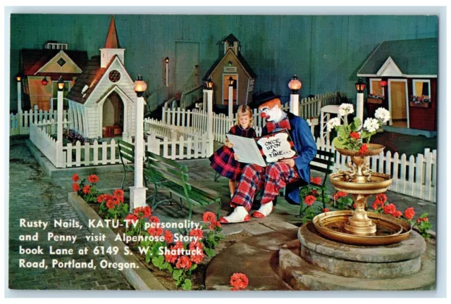 c1950 Rusty Nails TV Personality & Penny Shattuck Road Portland Oregon Postcard